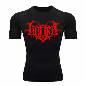 Camiseta Compressão Uv Manga Curta Cyber Tribal Shadow Crest Rash Guard