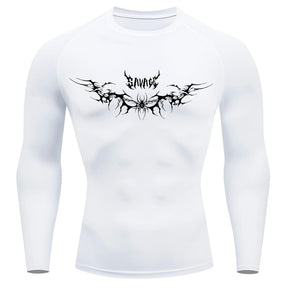 Camiseta Compressão Uv Manga Longa Cyber Tribal Savage Spider Wings Rash Guard