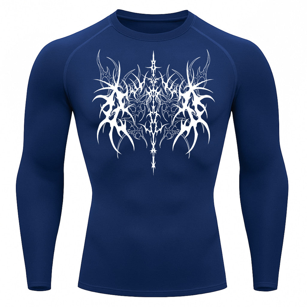 Camiseta Compressão Uv 50+ Manga Longa Cyber Tribal Dark Vanguard Rash Guard