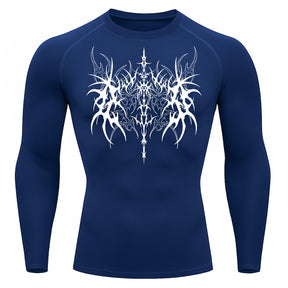 Camiseta Compressão Uv 50+ Manga Longa Cyber Tribal Dark Vanguard Rash Guard