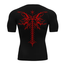 Camiseta Compressão Uv Manga Curta Cyber Tribal Shadow Stinger Wings Rash Guard