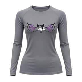 Camiseta Compressão Uv Manga Longa Cyber Tribal Kuromi Hello Kitty Rash Guard