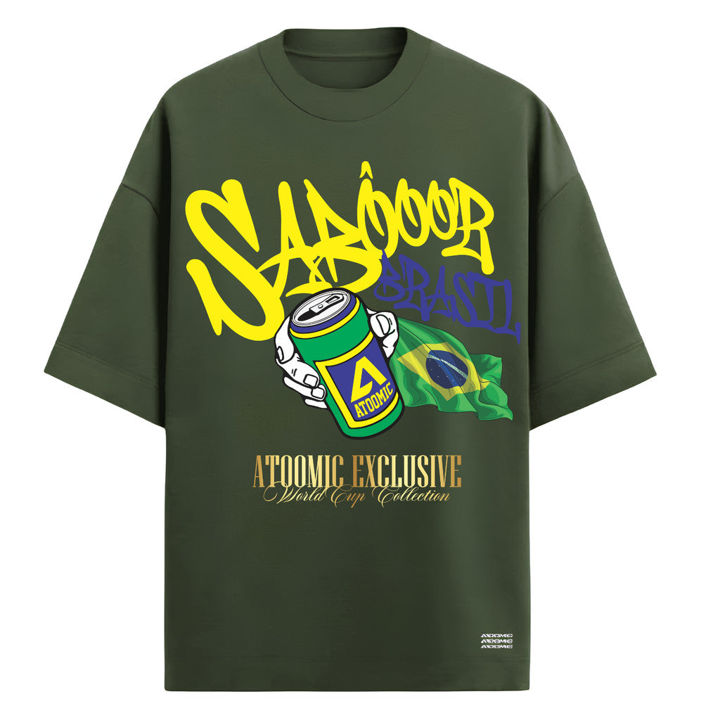 Camiseta Oversized Manga Curta Atoomic Sabor Brasil Edition Copa