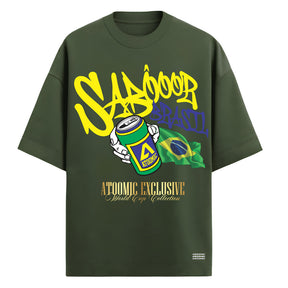 Camiseta Oversized Manga Curta Atoomic Sabor Brasil Edition Copa