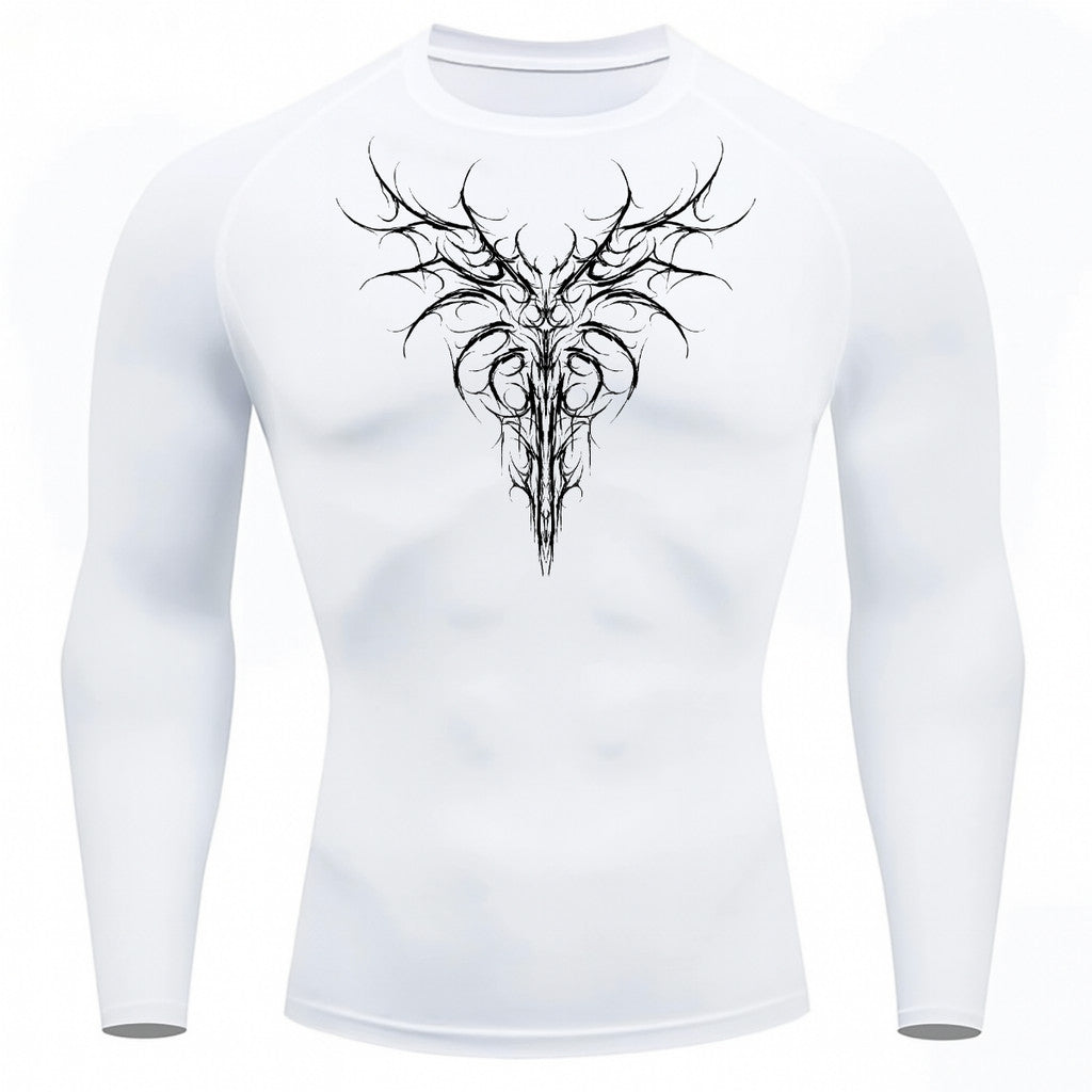 Camiseta Compressão Uv 50+ Manga Longa Cyber Tribal Dark Instinct Rash Guard