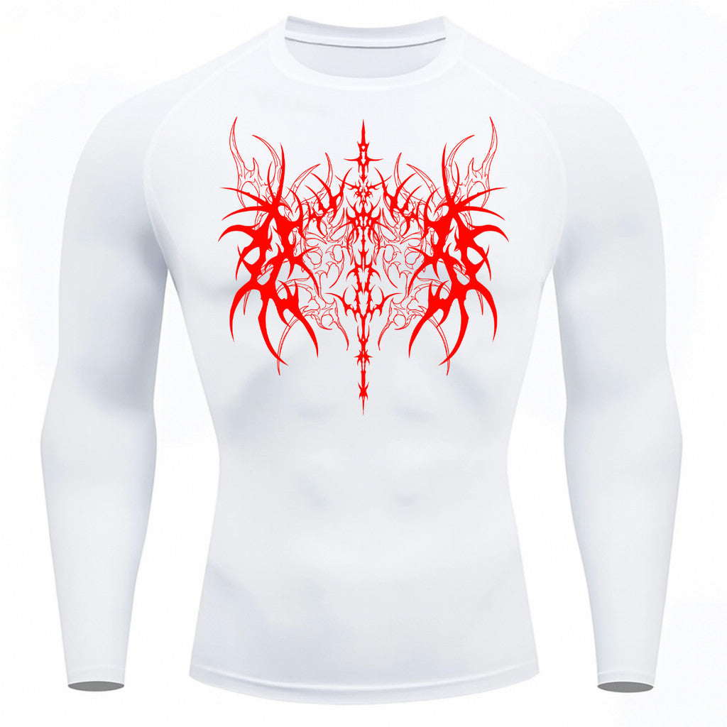 Camiseta Compressão Uv 50+ Manga Longa Cyber Tribal Dark Vanguard Rash Guard