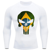 Camiseta Compressão Manga Longa UV Justiceiro Brasil Varias Cores Rash Guard