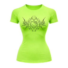 Camiseta Compressão Uv Manga Curta Cyber Tribal Black Heart Hello Kitty Rash Guard