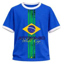 Camiseta Algodão Gola E Manga Colorida Manga Curta UV Atoomic Brasil Edition Varias Cores