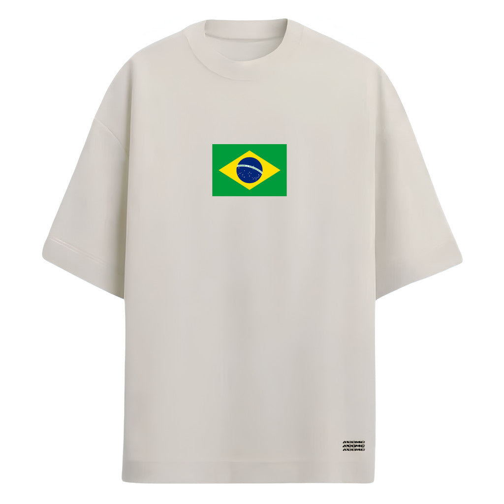 Camiseta Oversized Manga Curta Bandeira Do Brasil Camiseta Varias Cores