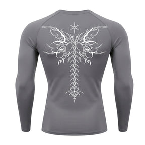 Camiseta Compressão Uv Manga Longa Cyber Tribal Shadow Stinger Wings Rash Guard