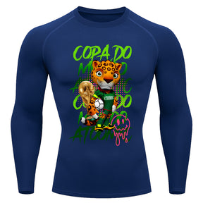 Camiseta Compressão Manga Longa UV Atoomic Onça Mascote Brasil Varias Cores Rash Guard