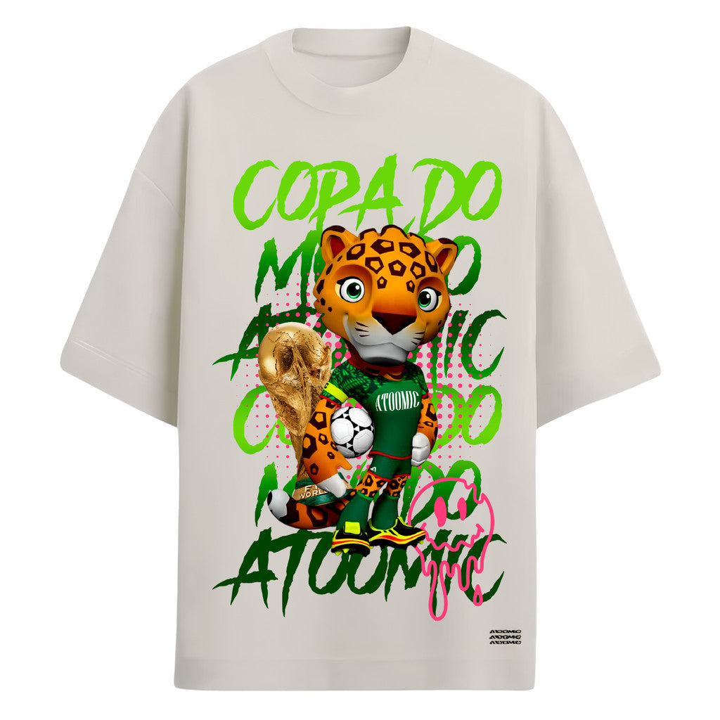 Camiseta Oversized Atoomic Mascote Onça Brasil Edition Copa