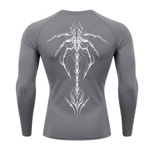 Camiseta Compressão Uv Manga Longa Cyber Tribal Unbreakable Dark Spine Rash Guard