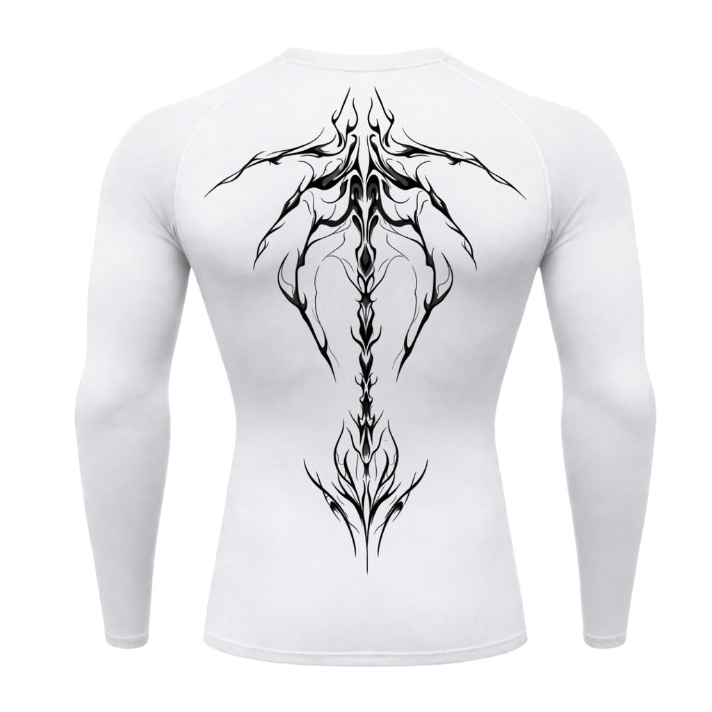Camiseta Compressão Uv Manga Longa Cyber Tribal Unbreakable Dark Spine Rash Guard