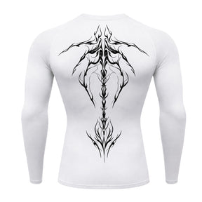 Camiseta Compressão Uv Manga Longa Cyber Tribal Unbreakable Dark Spine Rash Guard
