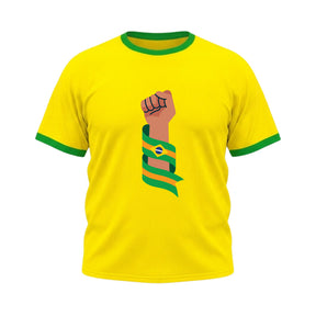 Camiseta Manga Curta Plus Size Força Resistência Brasil Colorida