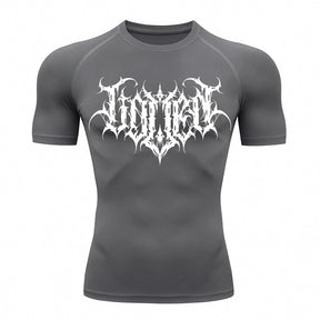 Camiseta Compressão Uv Manga Curta Cyber Tribal Shadow Crest Rash Guard
