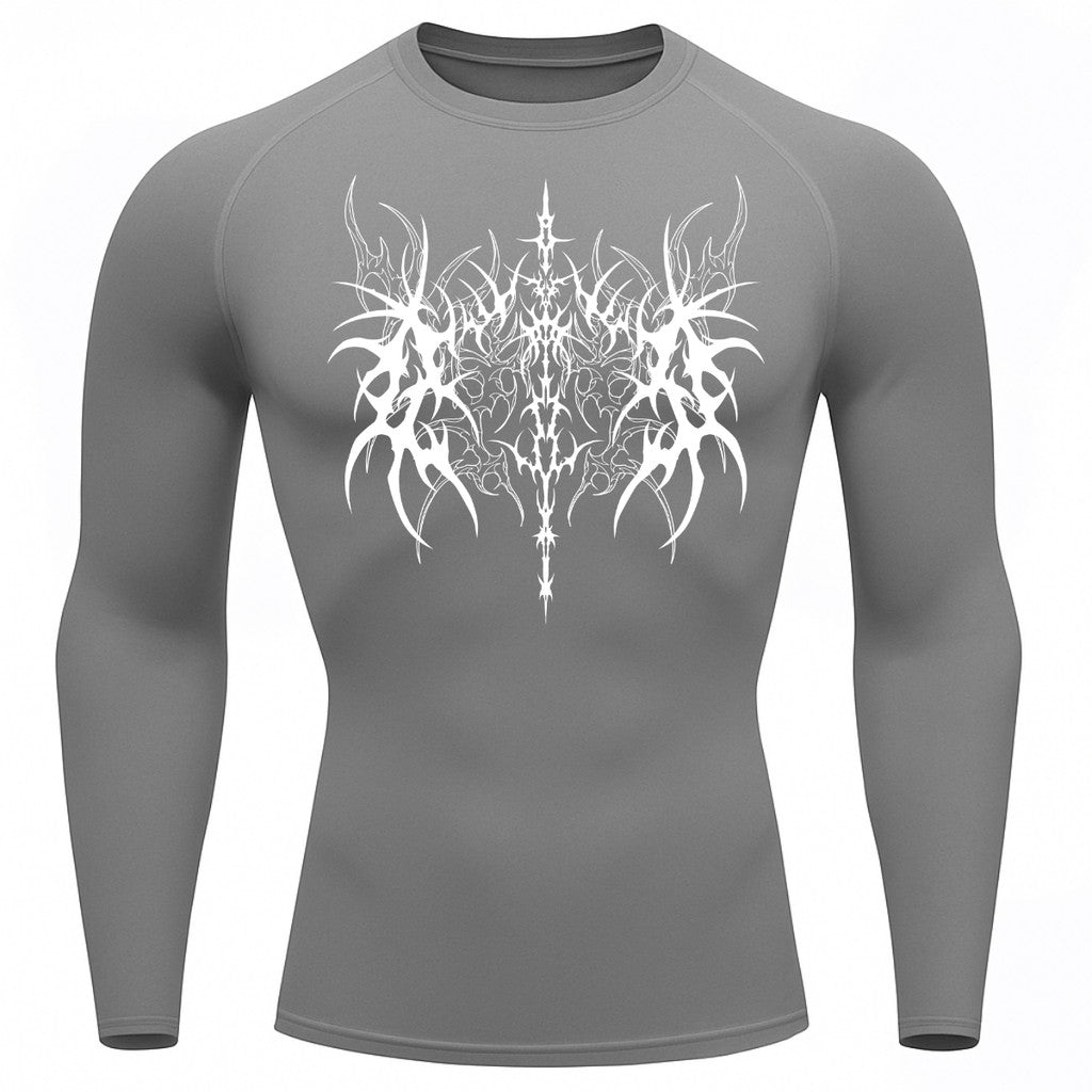 Camiseta Compressão Uv 50+ Manga Longa Cyber Tribal Dark Vanguard Rash Guard