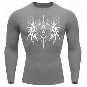 Camiseta Compressão Uv 50+ Manga Longa Cyber Tribal Dark Vanguard Rash Guard