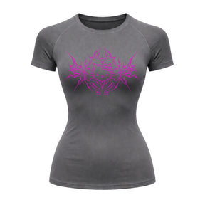 Camiseta Compressão Uv Manga Curta Cyber Tribal Black Heart Hello Kitty Rash Guard