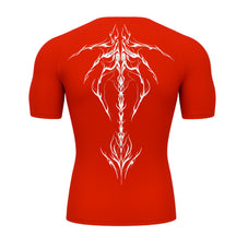 Camiseta Compressão Uv Manga Curta Cyber Tribal Unbreakable Dark Spine Rash Guard