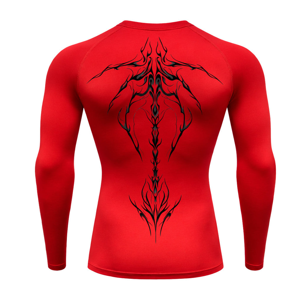 Camiseta Compressão Uv Manga Longa Cyber Tribal Unbreakable Dark Spine Rash Guard