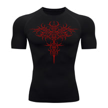 Camiseta Compressão Uv 50+ Manga Curta Cyber Tribal Savage Emblem Rash Guard