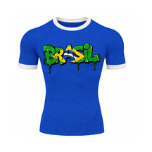 Camiseta Manga Curta Gola E Manga Colorida UV Atoomic Brasil Drip Edition Copa
