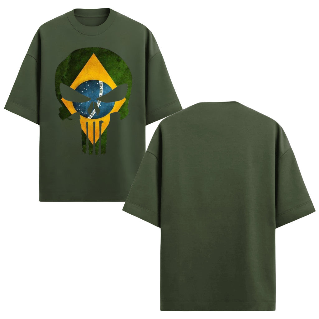 Camiseta Oversized Justiceiro Brasil Varias Cores