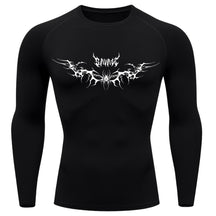 Camiseta Compressão Uv Manga Longa Cyber Tribal Savage Spider Wings Rash Guard