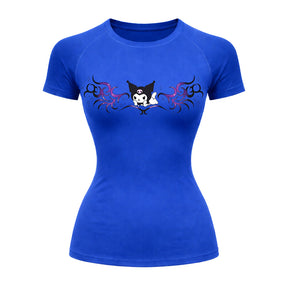 Camiseta Compressão Uv Manga Curta Cyber Tribal Kuromi Hello Kitty Rash Guard