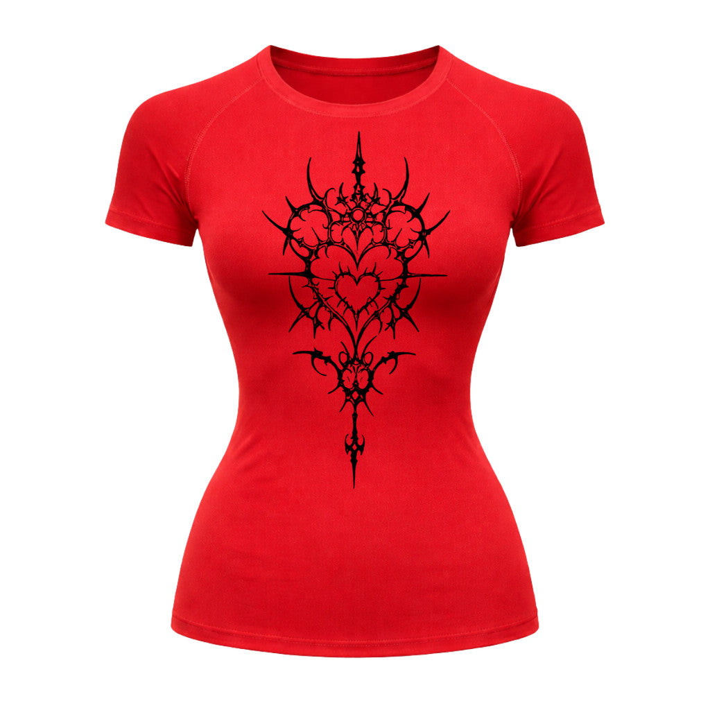 Camiseta Compressão Uv Manga Curta Cyber Tribal Iron Hearth Dark Rash Guard