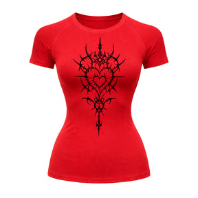 Camiseta Compressão Uv Manga Curta Cyber Tribal Iron Hearth Dark Rash Guard