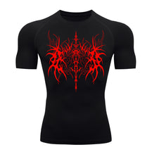 Camiseta Compressão Uv 50+ Manga Curta Cyber Tribal Dark Vanguard Rash Guard camisa