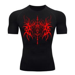 Camiseta Compressão Uv 50+ Manga Curta Cyber Tribal Dark Vanguard Rash Guard camisa