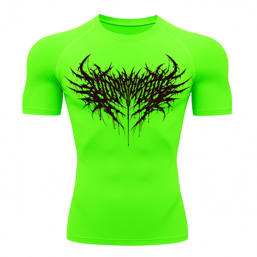 Camiseta Compressão Uv Manga Curta Cyber Tribal Night Reaper Oblivion Rash Guard