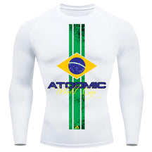 Camiseta Compressão Manga Longa UV Atoomic Brasil Edition Varias Cores Rash Guard