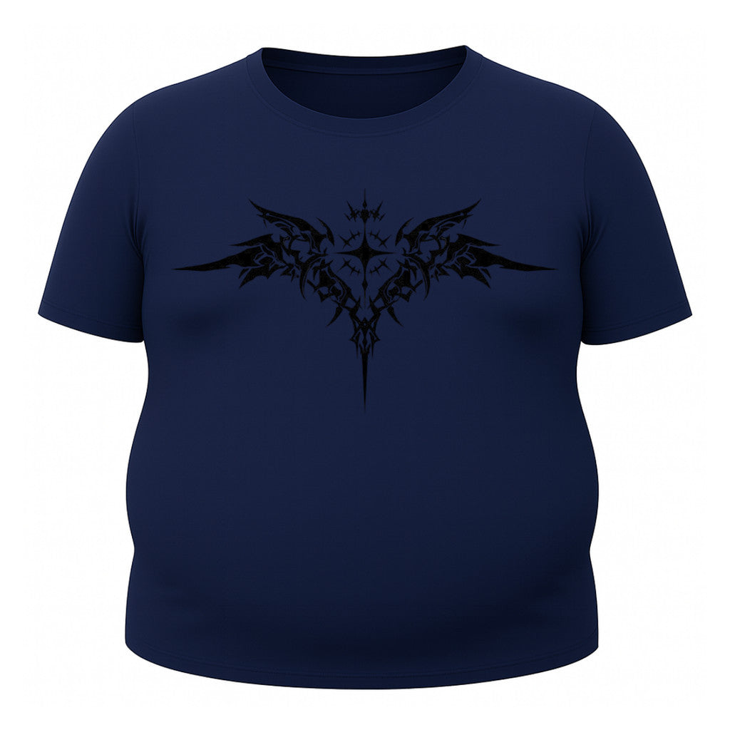 Camiseta Plus Size Proteção Uv Tecido Gelado Manga Curta Cyber Tribal Asas 03