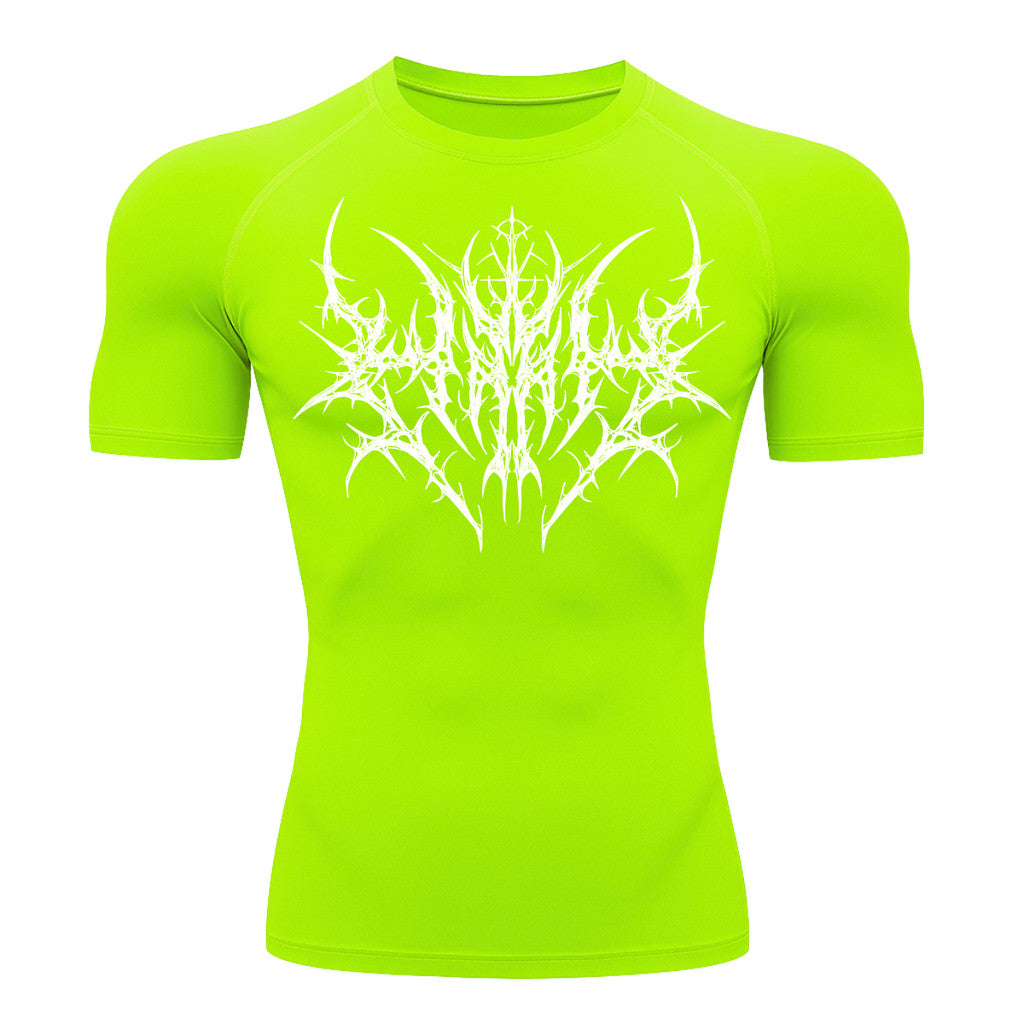 Camiseta Compressão Uv 50+ Manga Curta Cyber Tribal Primal Dominion Rash Guard