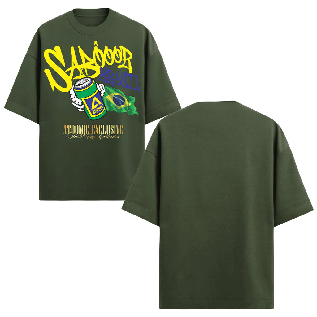 Camiseta Oversized Manga Curta Atoomic Sabor Brasil Edition Copa