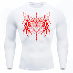 Camiseta Compressão Uv 50+ Manga Longa Cyber Tribal Dark Vanguard Rash Guard