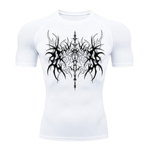 Camiseta Compressão Uv 50+ Manga Curta Cyber Tribal Dark Vanguard Rash Guard camisa