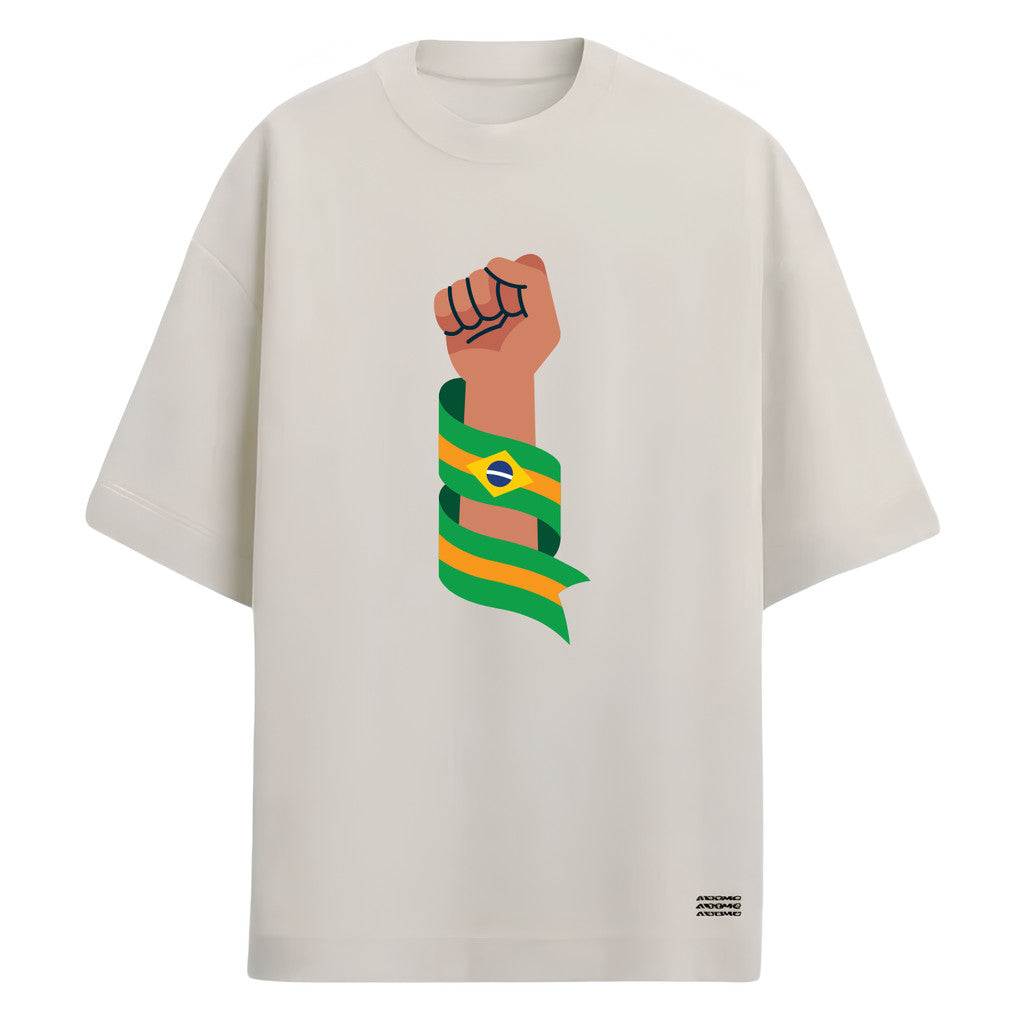 Camiseta Oversized Manga Curta Força Brasil Brasileiro Varias Cores