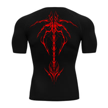 Camiseta Compressão Uv Manga Curta Cyber Tribal Unbreakable Dark Spine Rash Guard