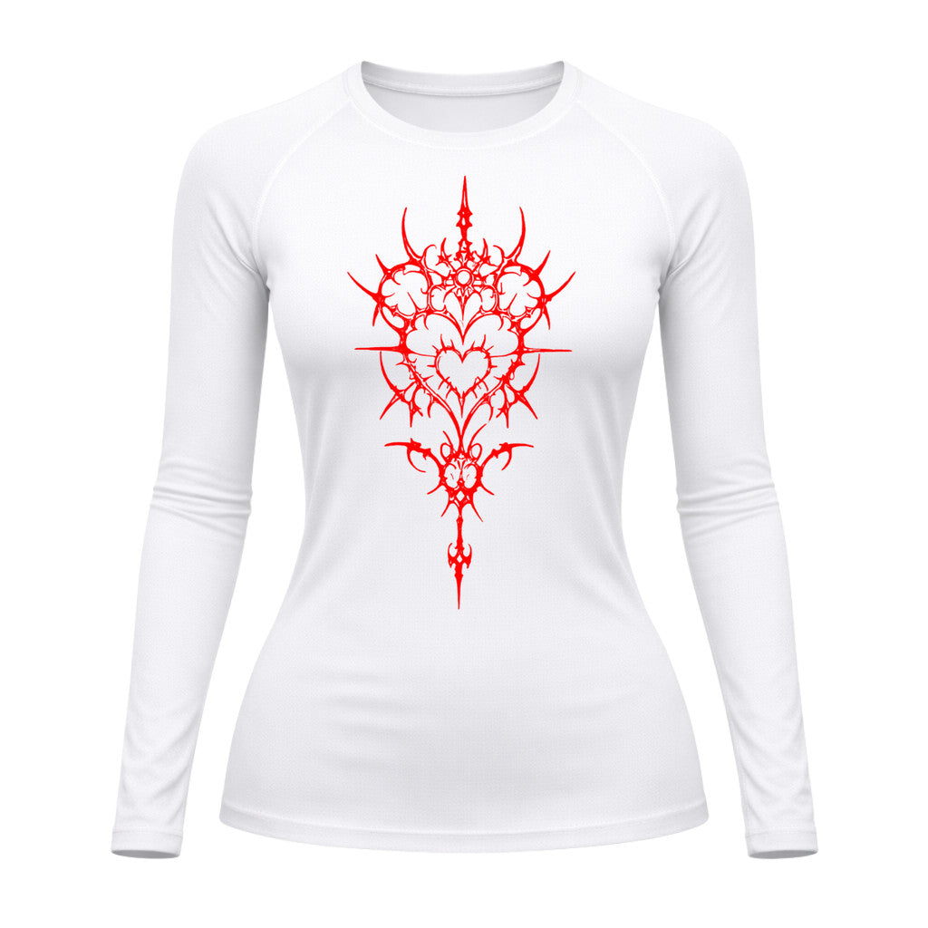 Camiseta Compressão Uv Manga Longa Cyber Tribal Iron Heart Dark Rash Guard