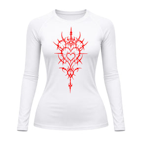 Camiseta Compressão Uv Manga Longa Cyber Tribal Iron Heart Dark Rash Guard