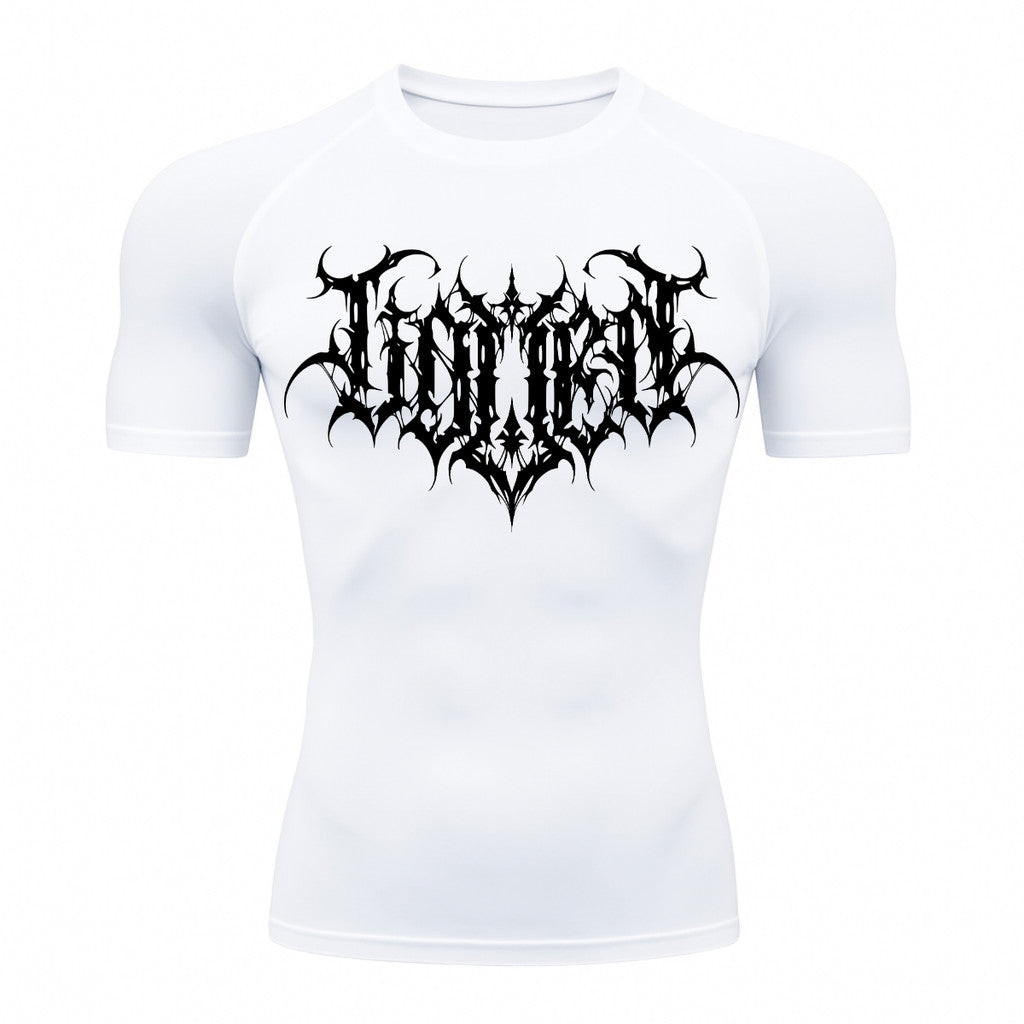 Camiseta Compressão Uv Manga Curta Cyber Tribal Shadow Crest Rash Guard