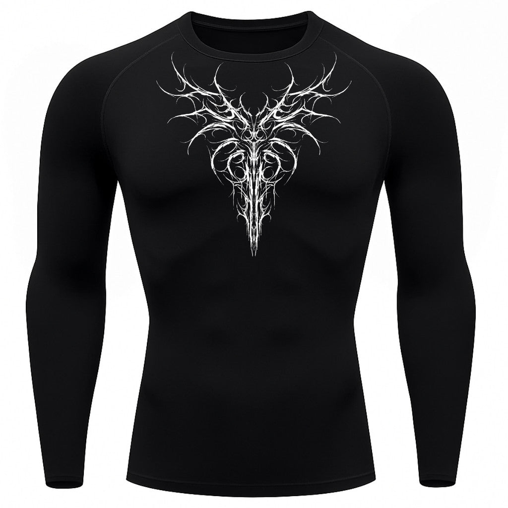 Camiseta Compressão Uv 50+ Manga Longa Cyber Tribal Dark Instinct Rash Guard