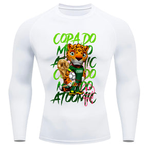Camiseta Compressão Manga Longa UV Atoomic Onça Mascote Brasil Varias Cores Rash Guard